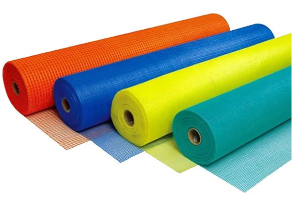 Composición de material de malla de fibra de vidrio